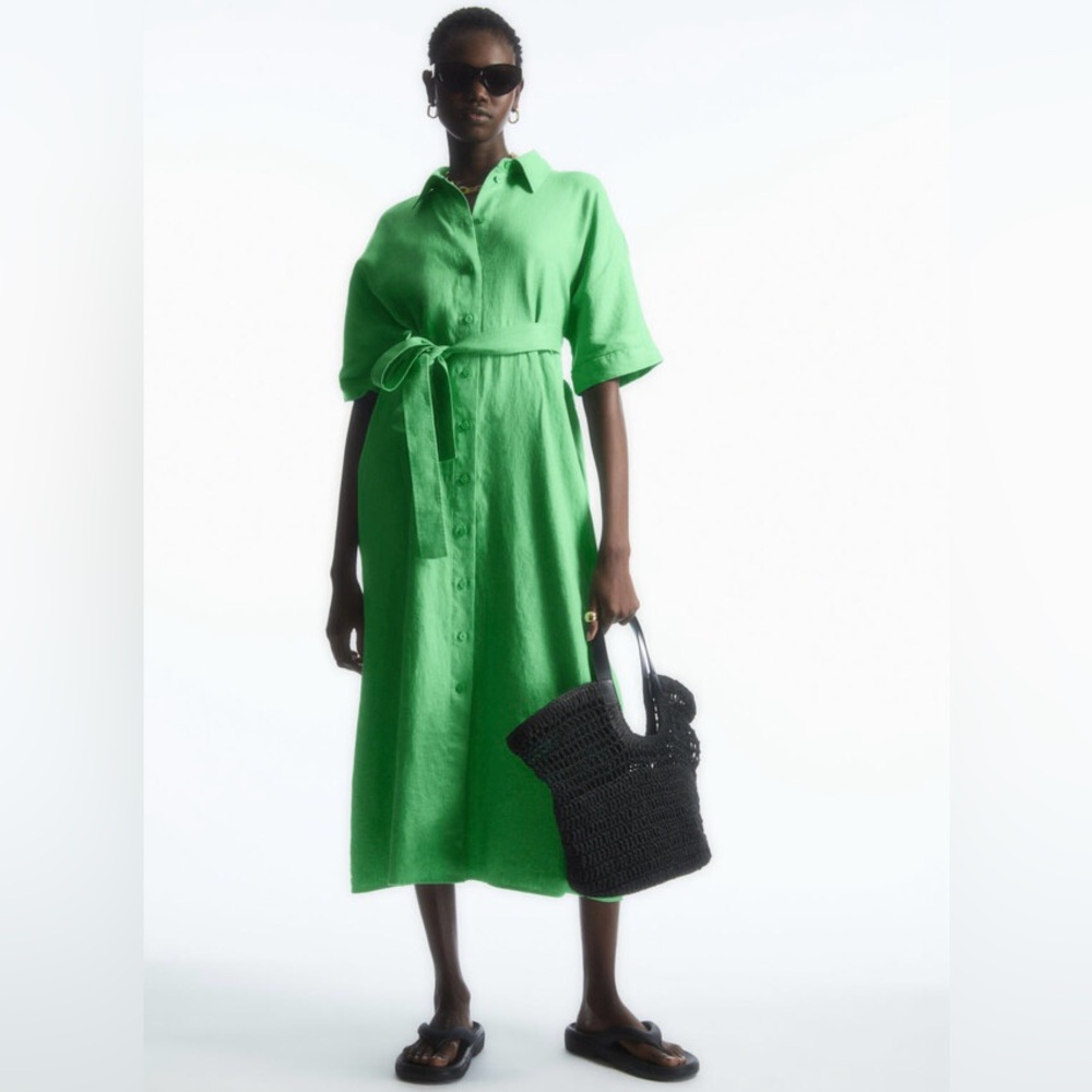 COS Belted Linen Shirt Dress, Size S